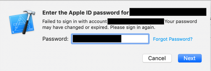 プロジェクトの設定4　Apple IDを認証する