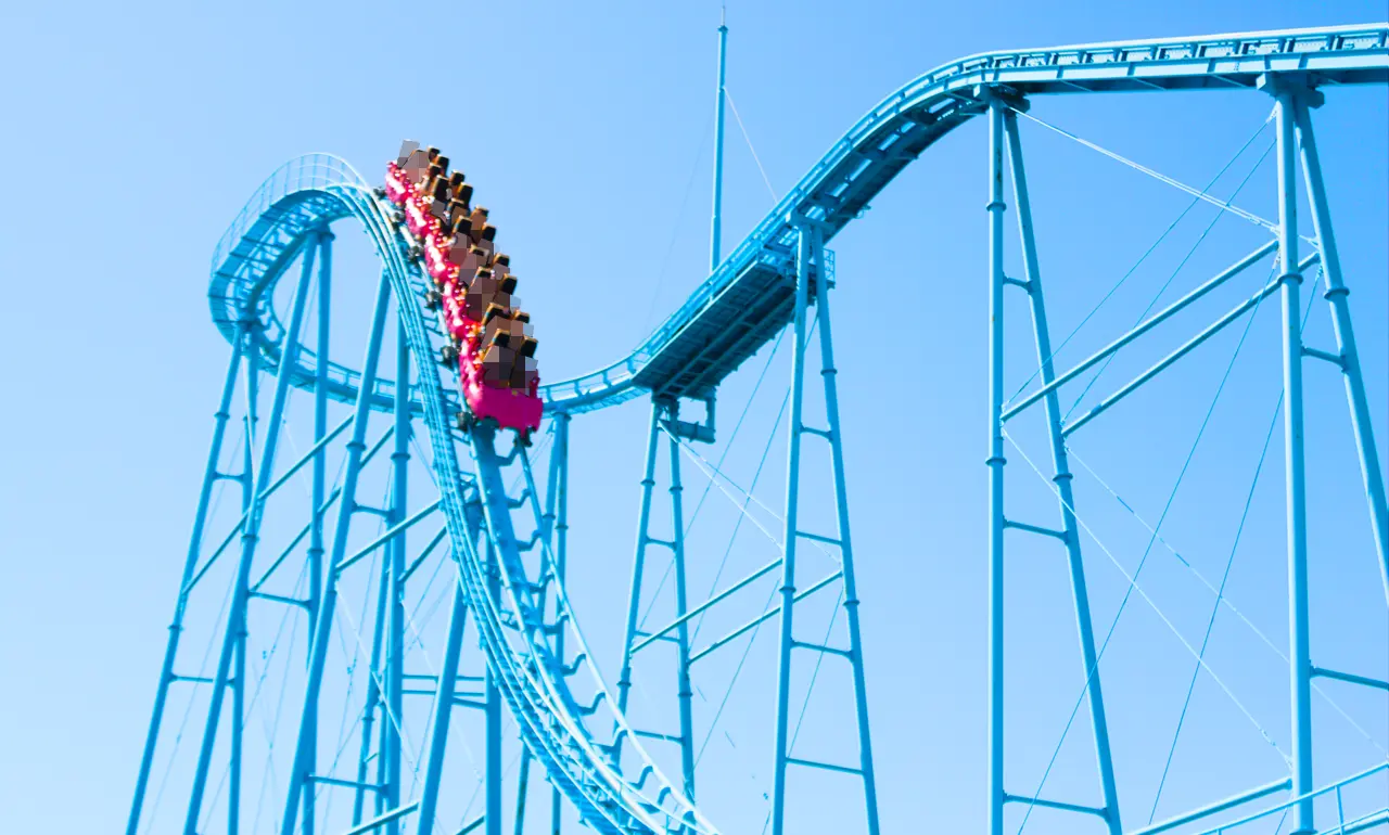 浜名湖パルパル　メガコースター「四次元」　ファーストドロップ